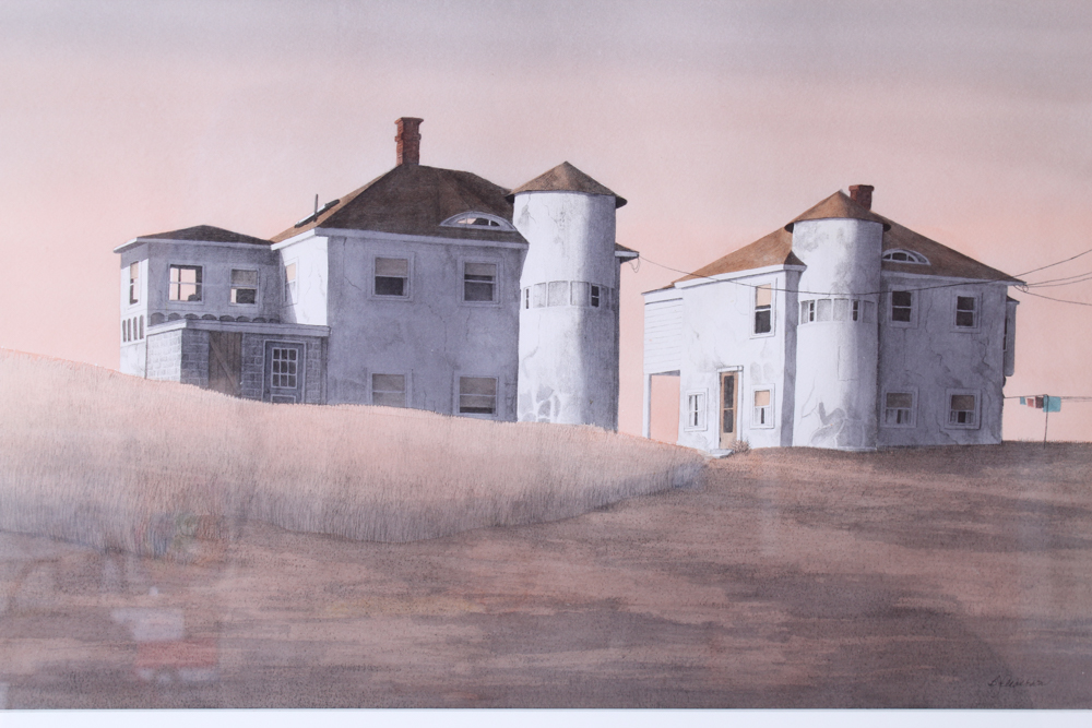 B.J. Anderson Original Stone Lithograph And Watercolor Of New England