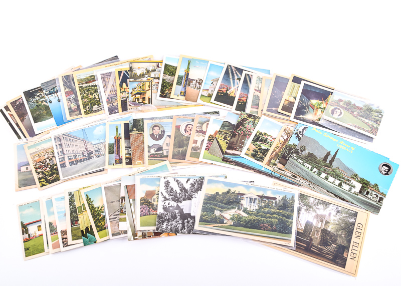 Collection of Vintage Hollywood and Celebrity Estates Postcards