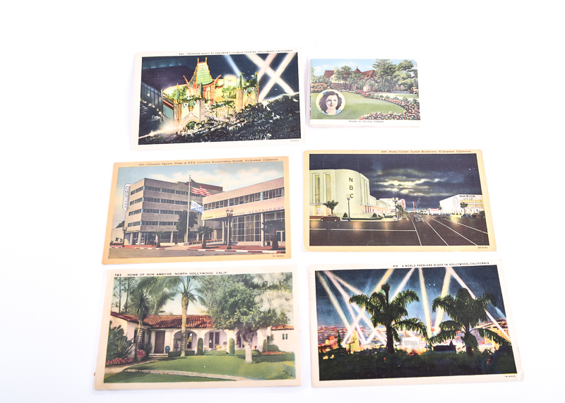 Collection of Vintage Hollywood and Celebrity Estates Postcards