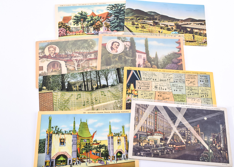 Collection of Vintage Hollywood and Celebrity Estates Postcards