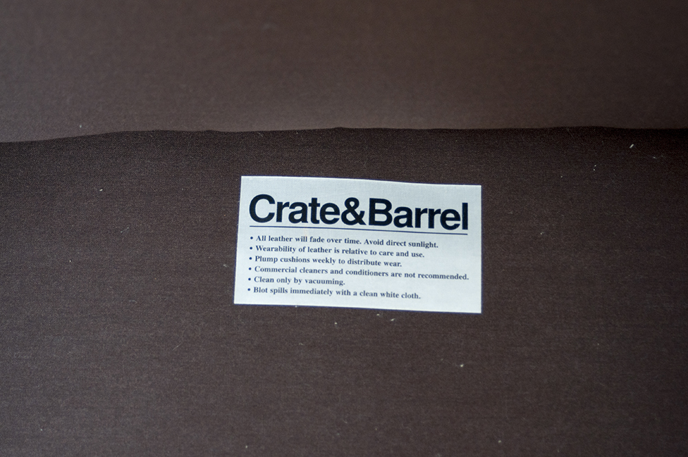 Crate & Barrel Leather Chair and Ottoman