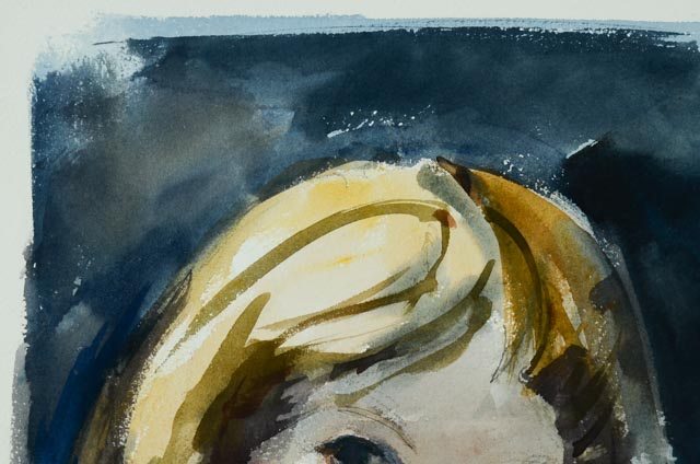 Jack Meanwell Original Watercolor Portrait of a Child