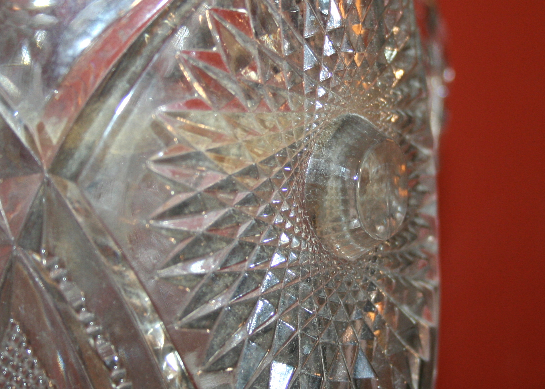 Brilliant Cut Glass Vase With Four Handles