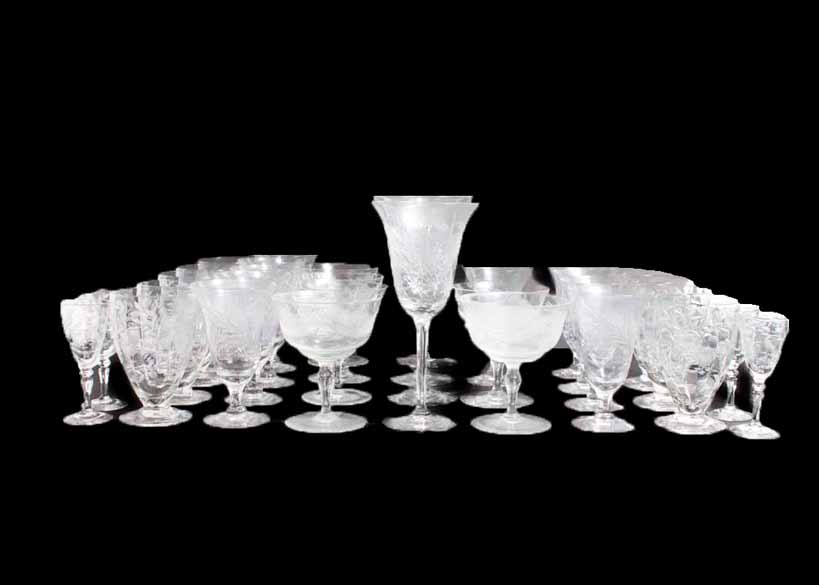 Collection of Etched Barware