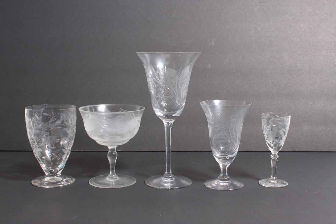 Collection of Etched Barware