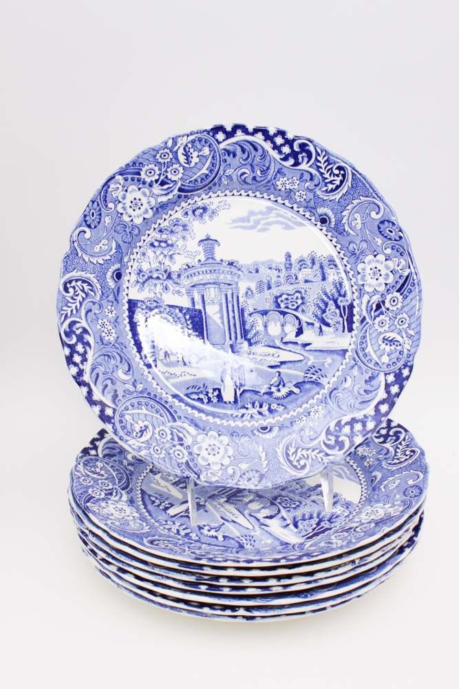 Blue and White China in W.R. Midwinter "Landscape" and More
