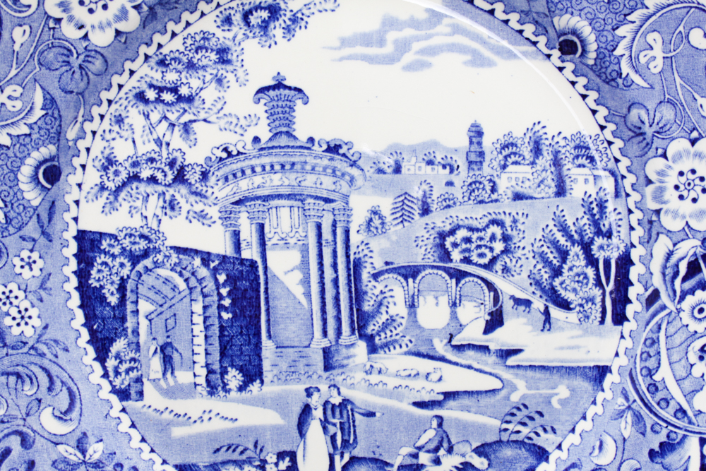 Blue and White China in W.R. Midwinter "Landscape" and More