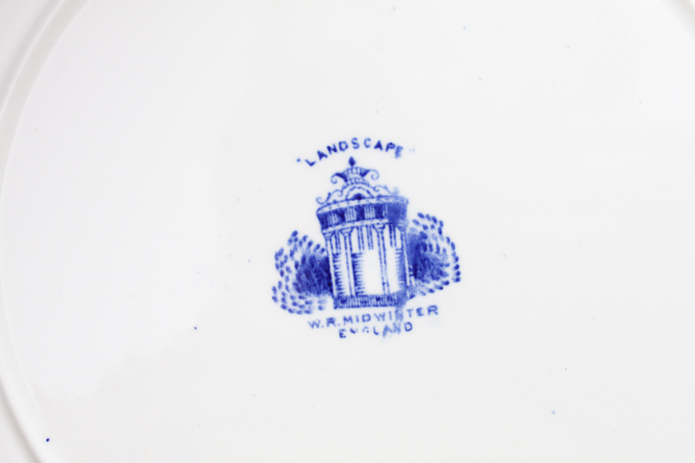 Blue and White China in W.R. Midwinter "Landscape" and More