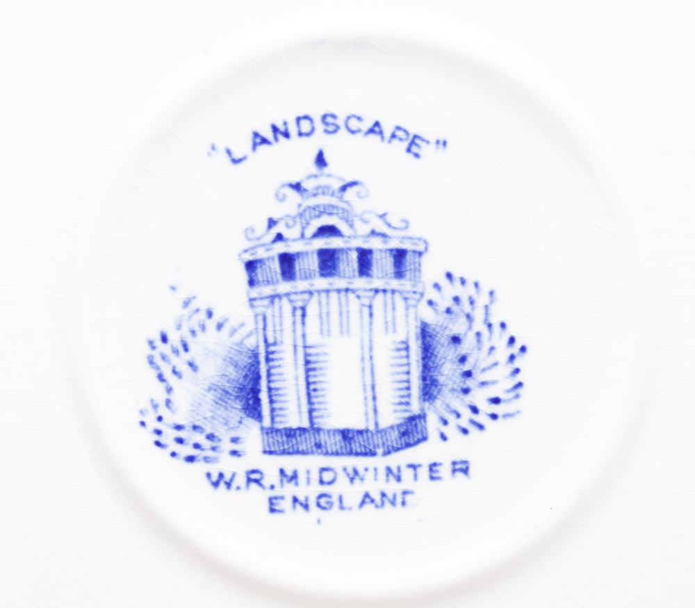 Blue and White China in W.R. Midwinter "Landscape" and More