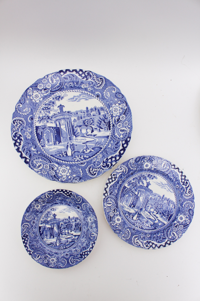 Blue and White China in W.R. Midwinter "Landscape" and More