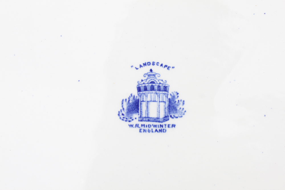 Blue and White China in W.R. Midwinter "Landscape" and More