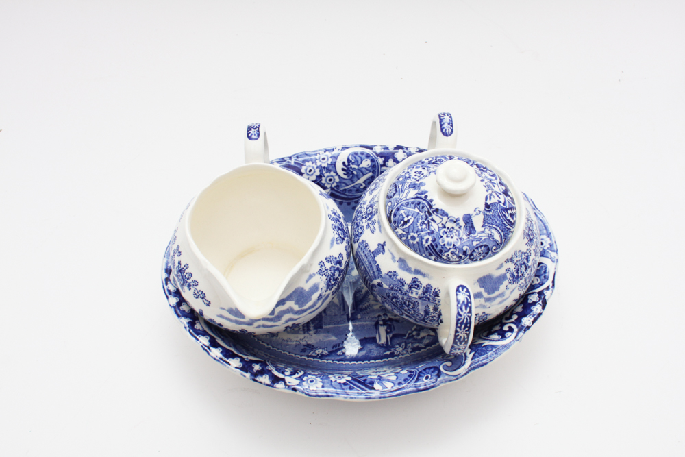 Blue and White China in W.R. Midwinter "Landscape" and More