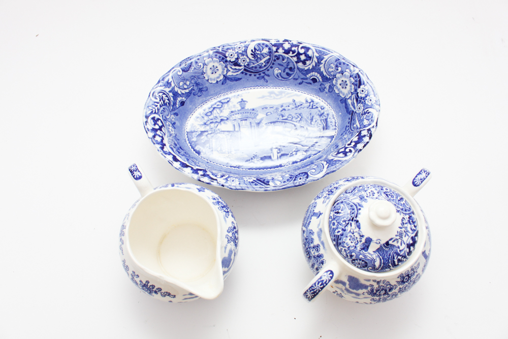 Blue and White China in W.R. Midwinter "Landscape" and More