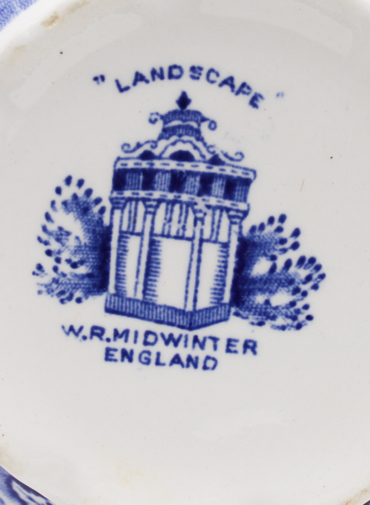 Blue and White China in W.R. Midwinter "Landscape" and More