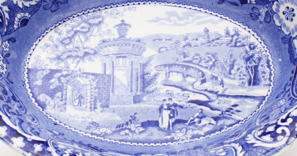 Blue and White China in W.R. Midwinter "Landscape" and More