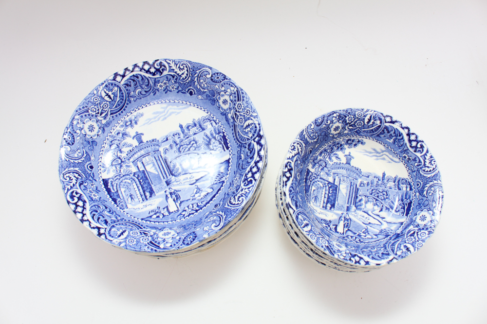 Blue and White China in W.R. Midwinter "Landscape" and More