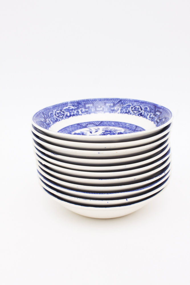 Blue and White China in W.R. Midwinter "Landscape" and More