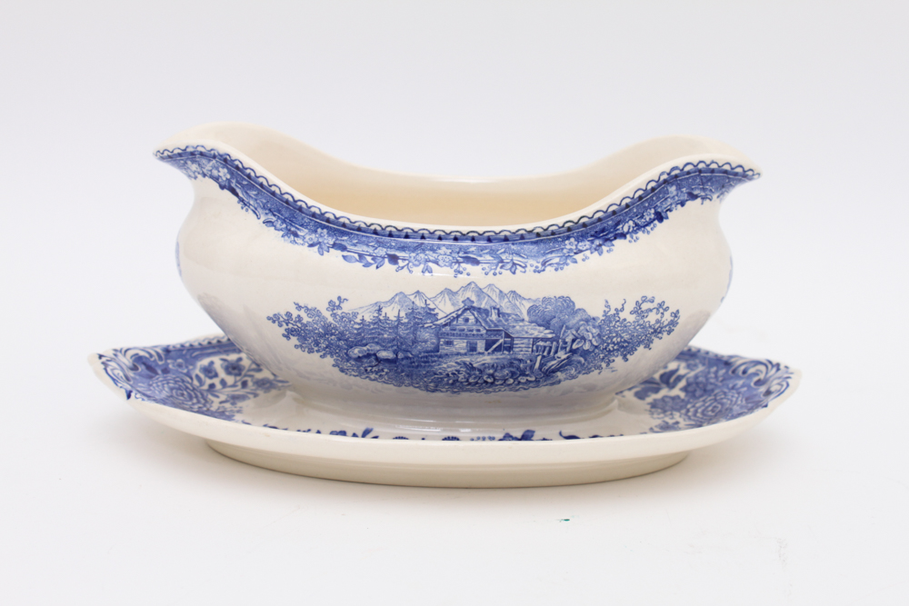Blue and White China in W.R. Midwinter "Landscape" and More