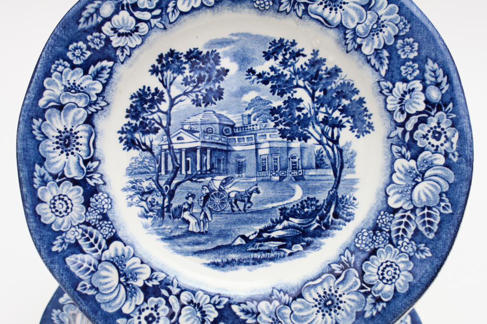 Blue and White China in W.R. Midwinter "Landscape" and More