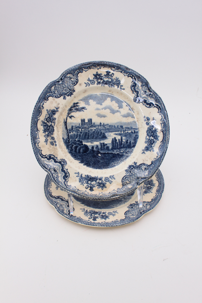 Blue and White China in W.R. Midwinter "Landscape" and More