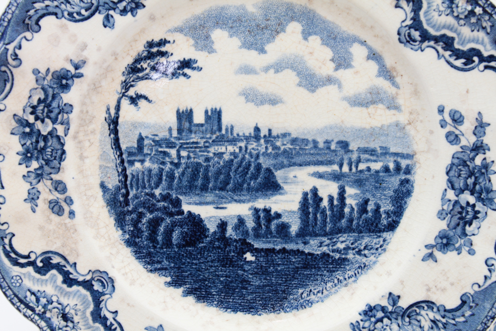 Blue and White China in W.R. Midwinter "Landscape" and More