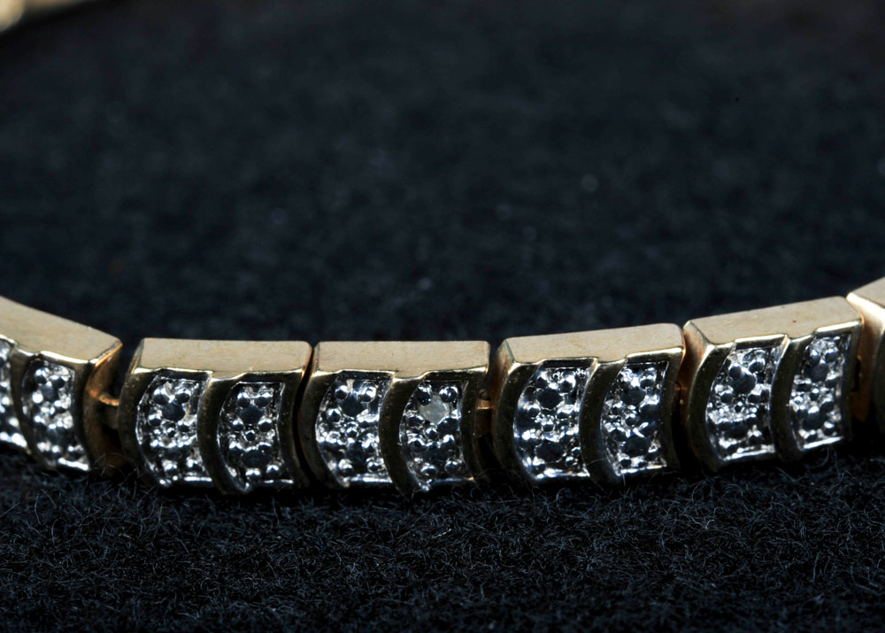 Gold Over Sterling Diamond Tennis Bracelet