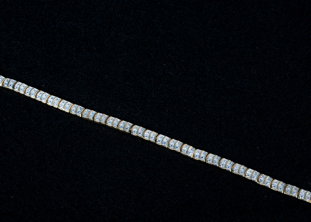 Gold Over Sterling Diamond Tennis Bracelet