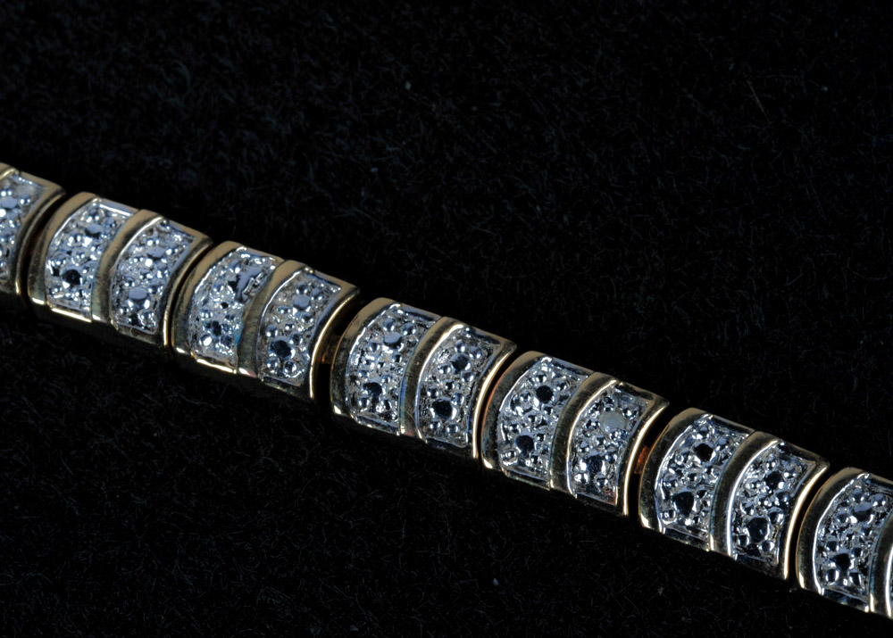 Gold Over Sterling Diamond Tennis Bracelet