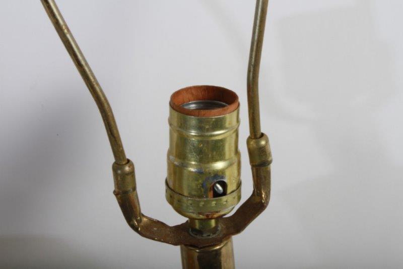 Two Stamped Brass Lamps