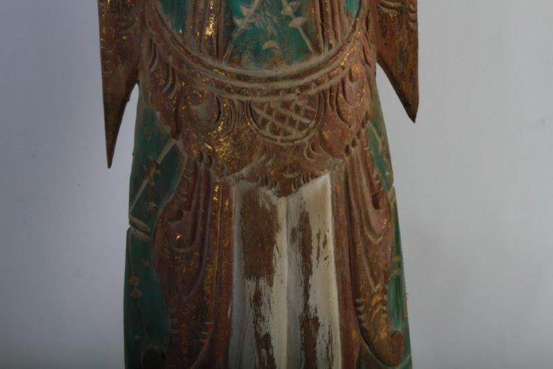 Arhaus "Rice Goddess" Carved Teak Wall Hanging