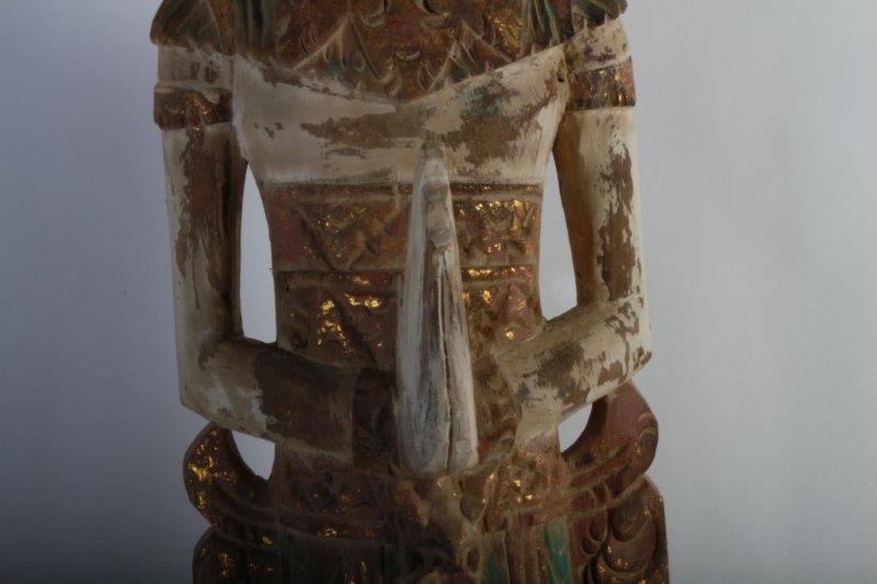 Arhaus "Rice Goddess" Carved Teak Wall Hanging