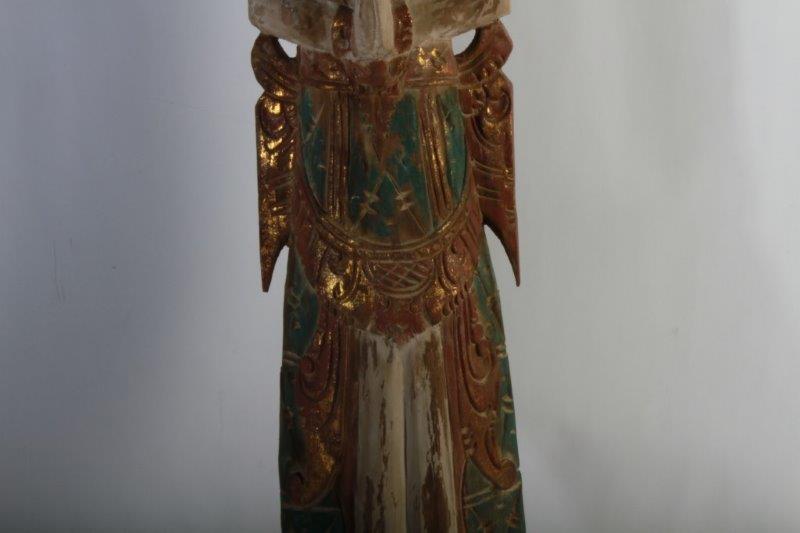 Arhaus "Rice Goddess" Carved Teak Wall Hanging