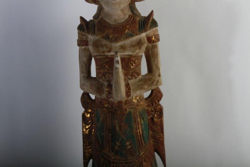 Arhaus "Rice Goddess" Carved Teak Wall Hanging