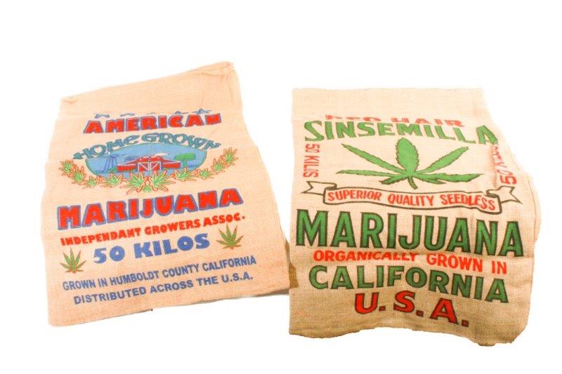 Pair of Burlap Cannabis Bags