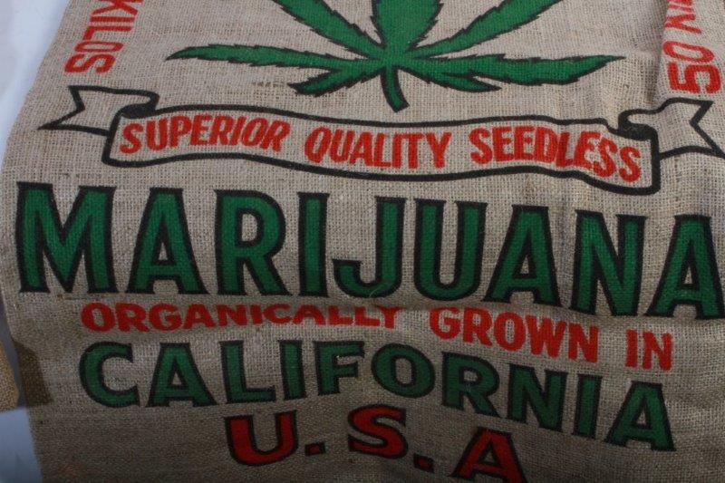 Pair of Burlap Cannabis Bags