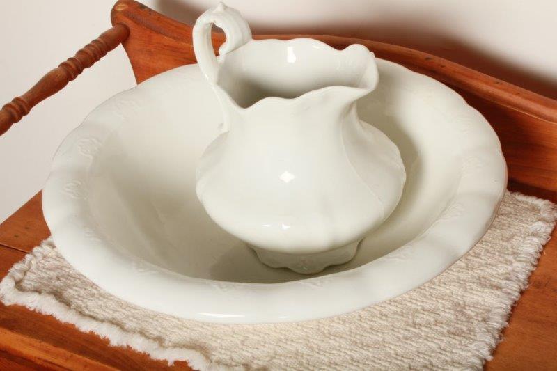 Antique Wash Stand with Basin and Pitcher