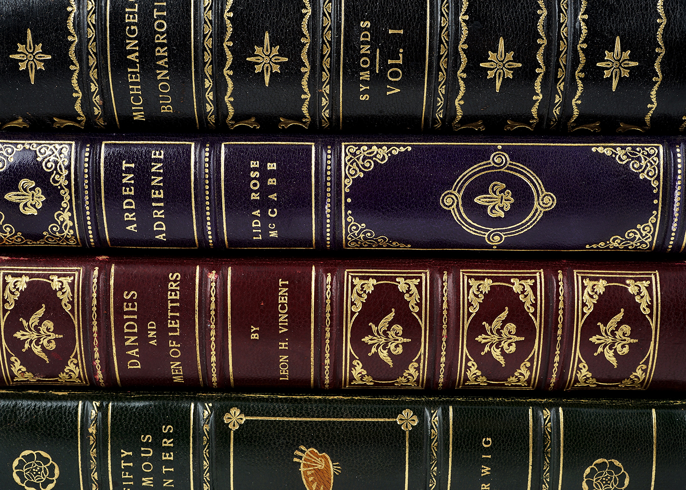 Six Leather Bound Books Bound by Famed Bookbinder Whitman Bennett