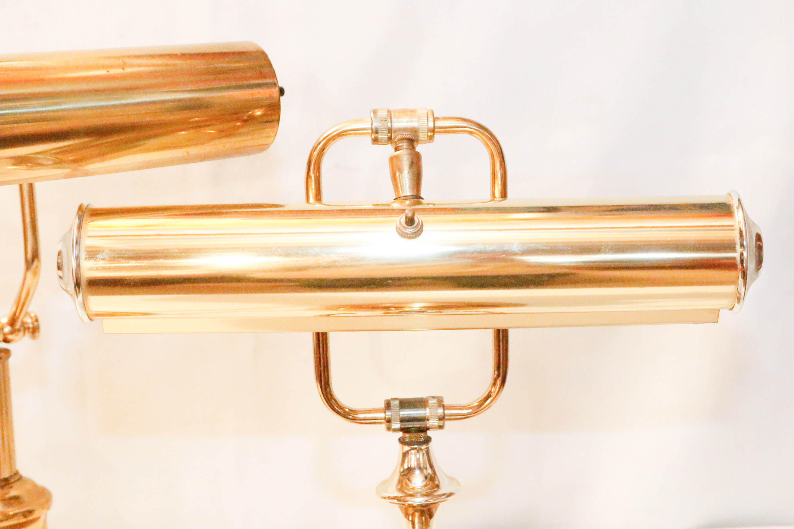 Pair of Brass Piano Lamps