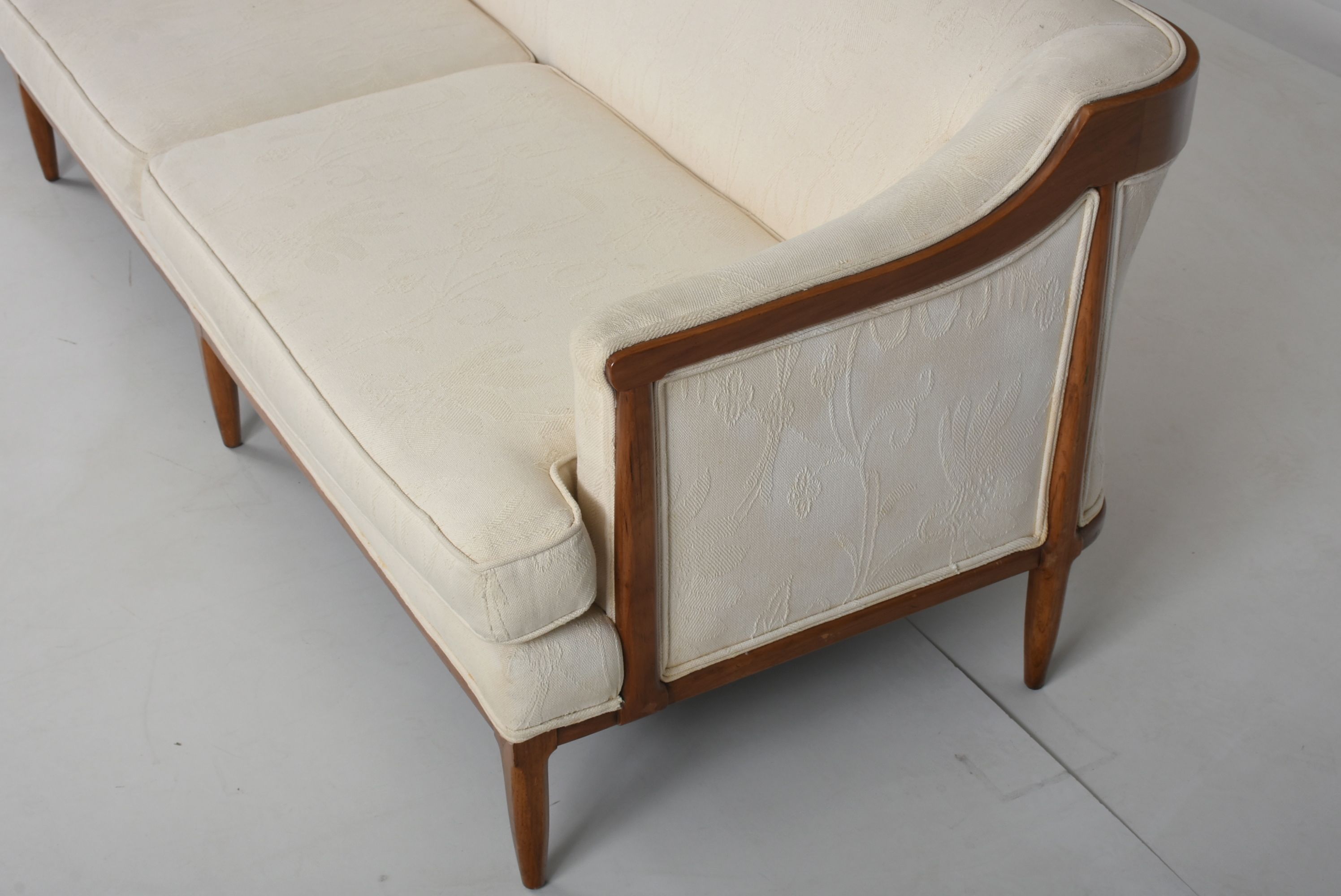 Mid Century Modern Cream White Sofa