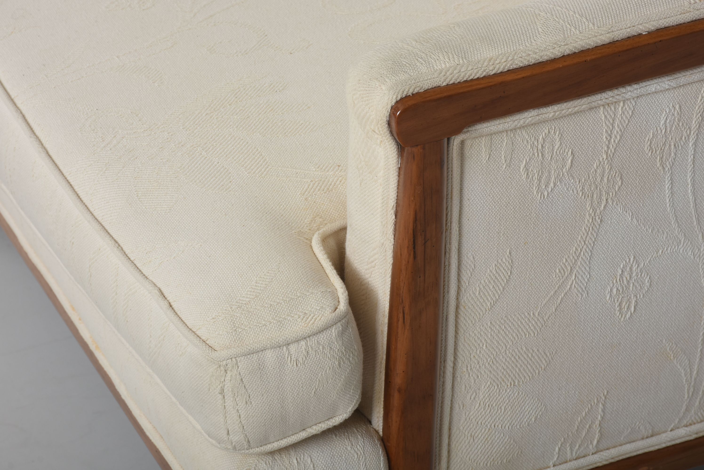 Mid Century Modern Cream White Sofa