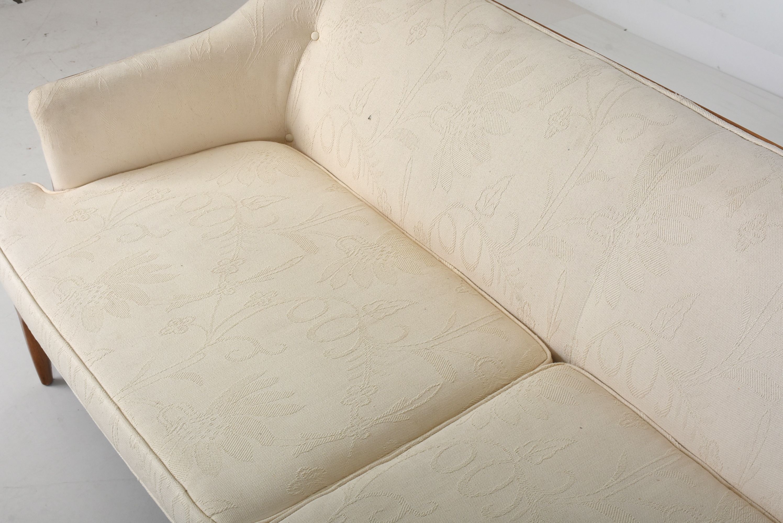 Mid Century Modern Cream White Sofa