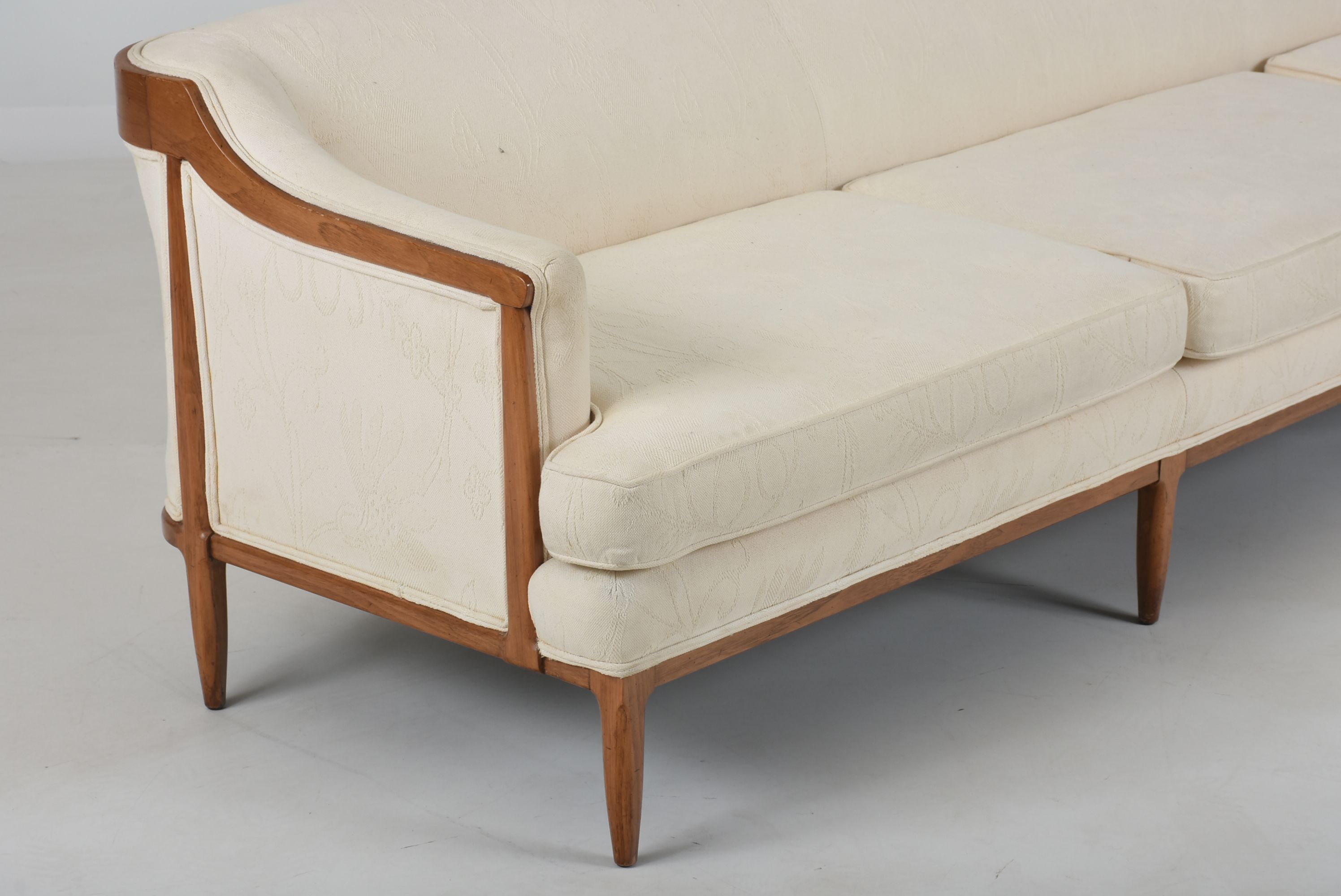 Mid Century Modern Cream White Sofa