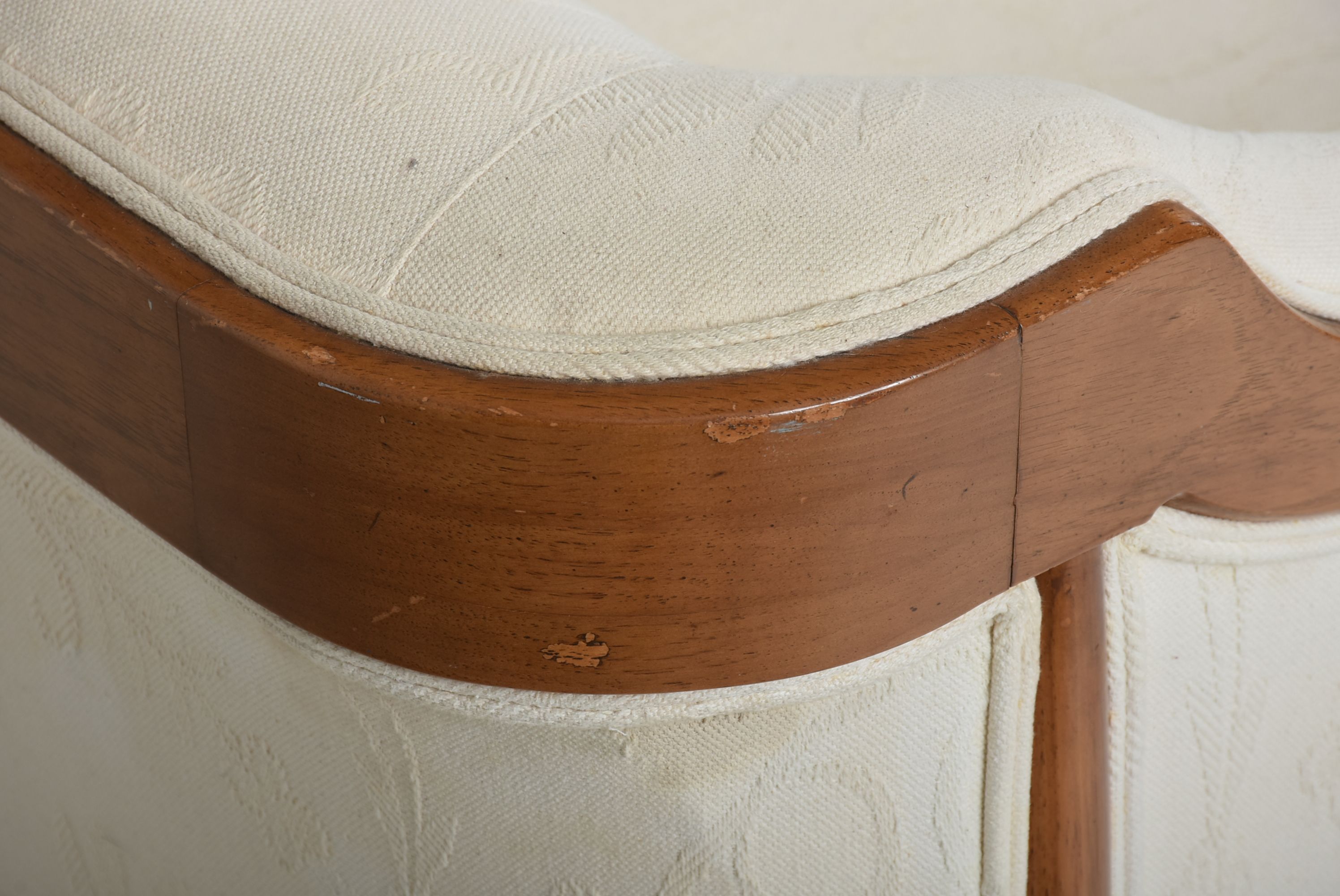 Mid Century Modern Cream White Sofa