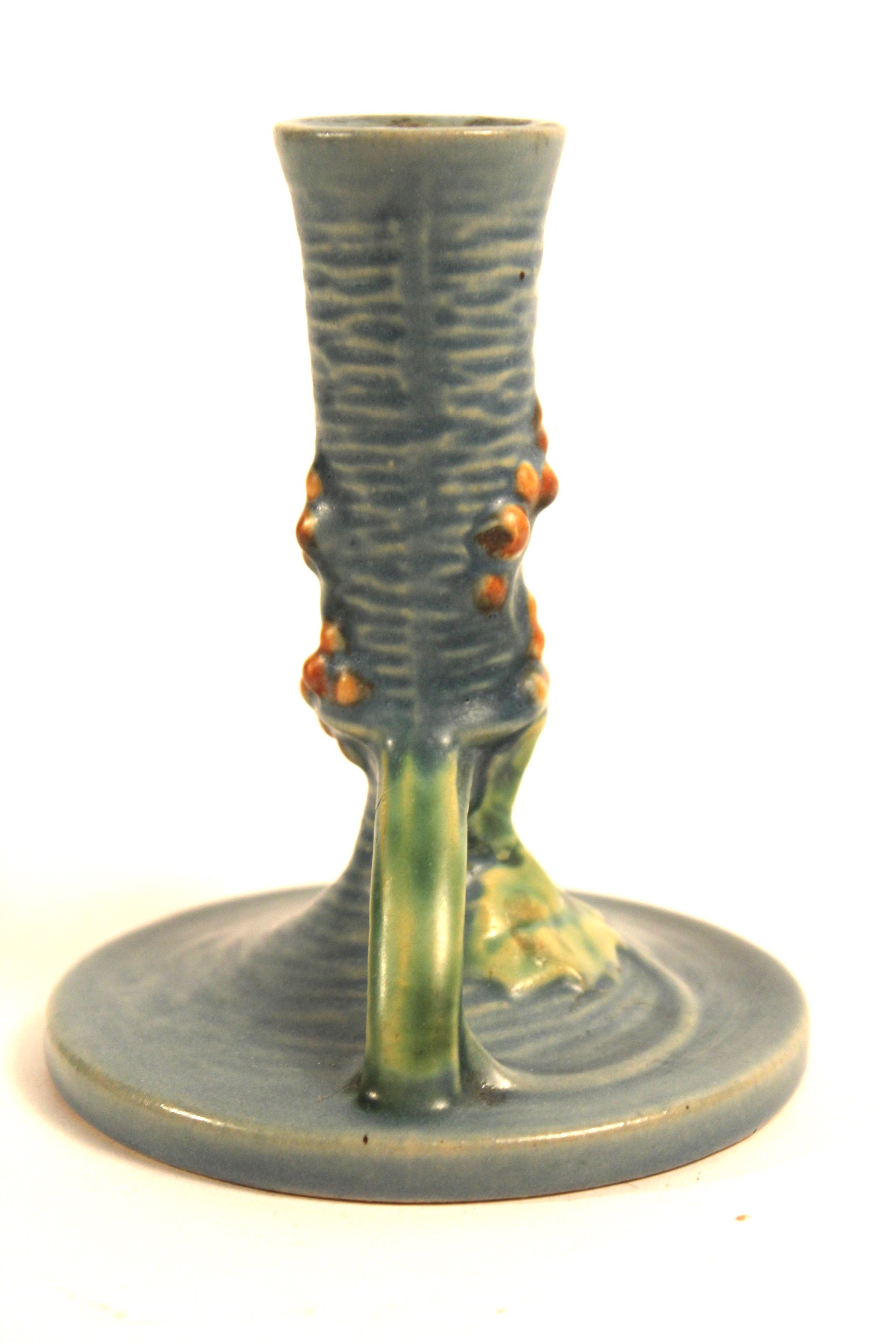 Roseville "Bushberry" Candlestick and Flower Frog