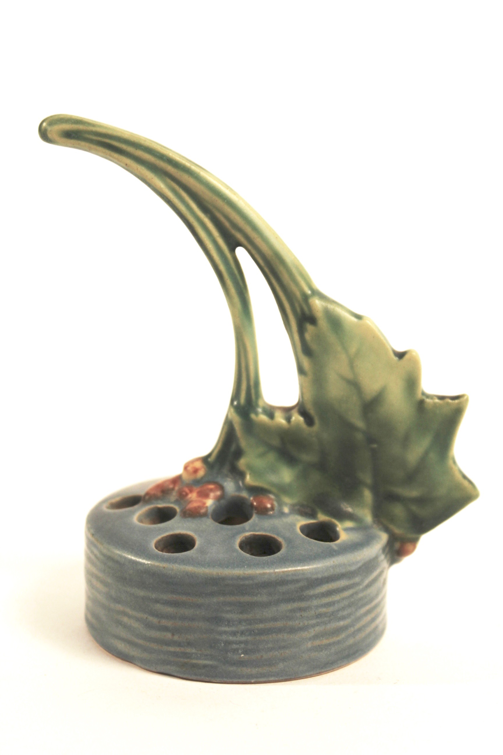 Roseville "Bushberry" Candlestick and Flower Frog