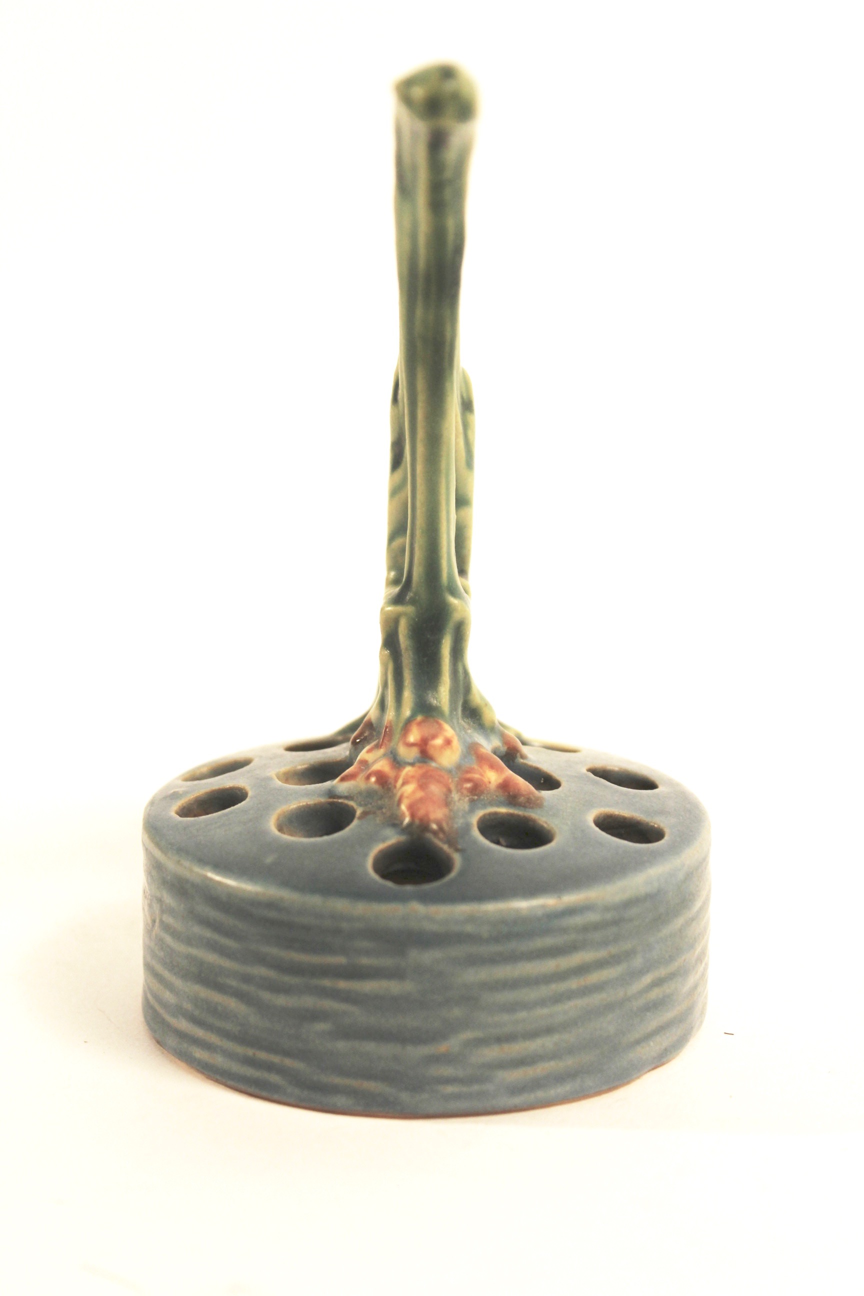 Roseville "Bushberry" Candlestick and Flower Frog