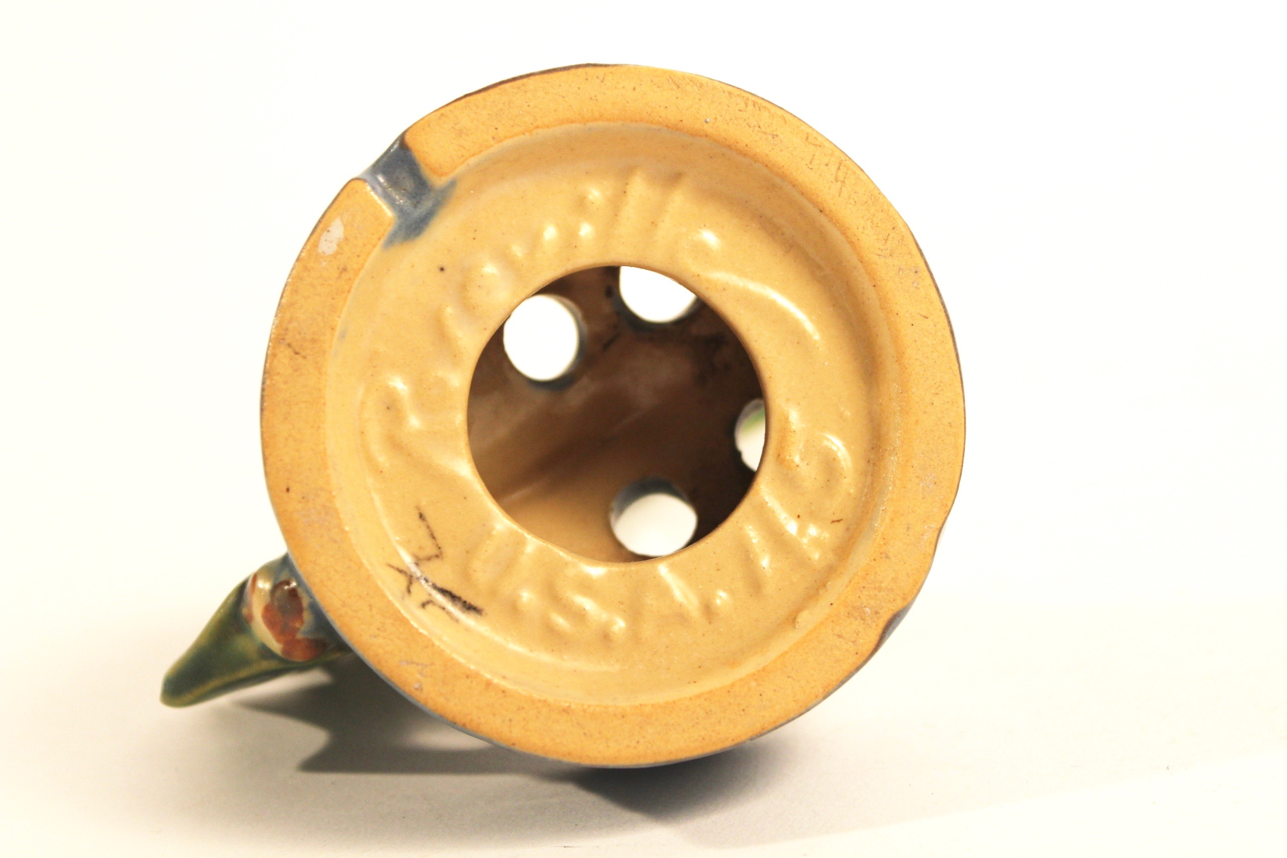 Roseville "Bushberry" Candlestick and Flower Frog