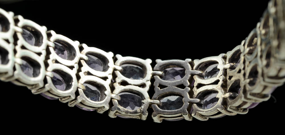 Sterling Silver and Amethyst Bracelet