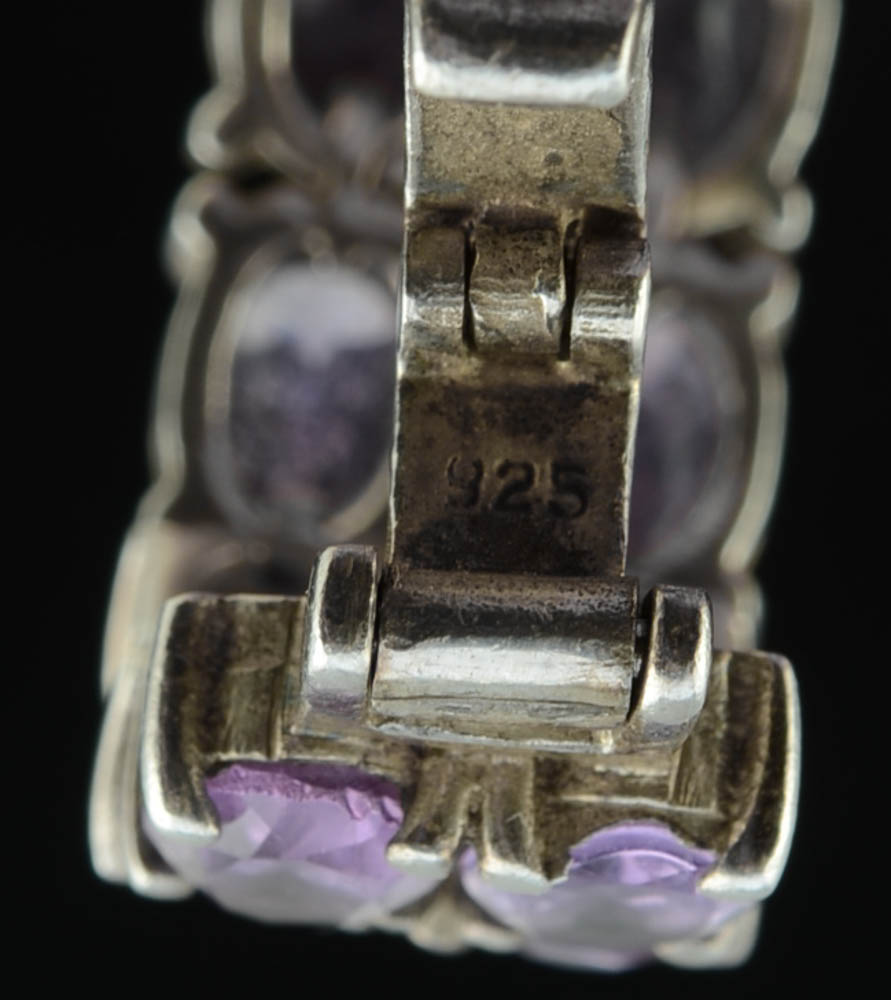 Sterling Silver and Amethyst Bracelet