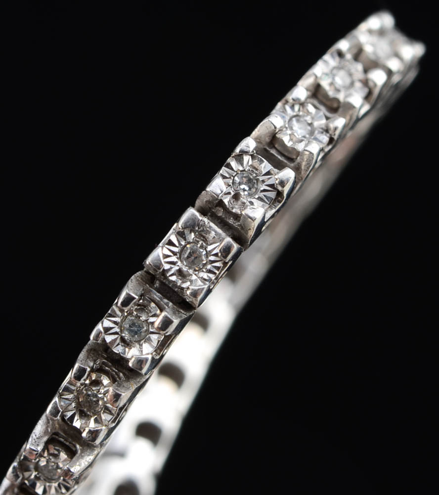 Sterling Silver and Diamond Tennis Bracelet